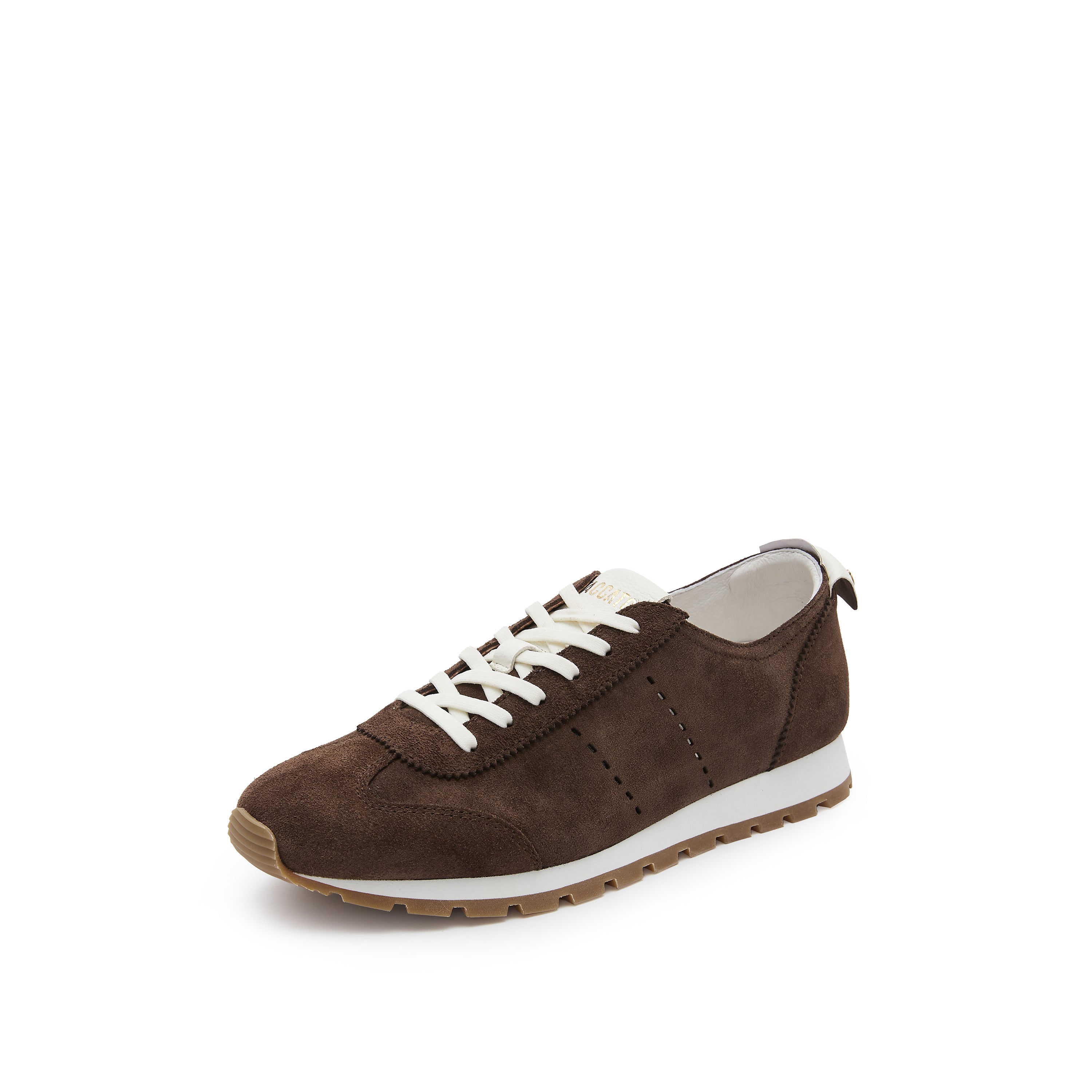 Brown Suede Slim- cut Lace-up Runner