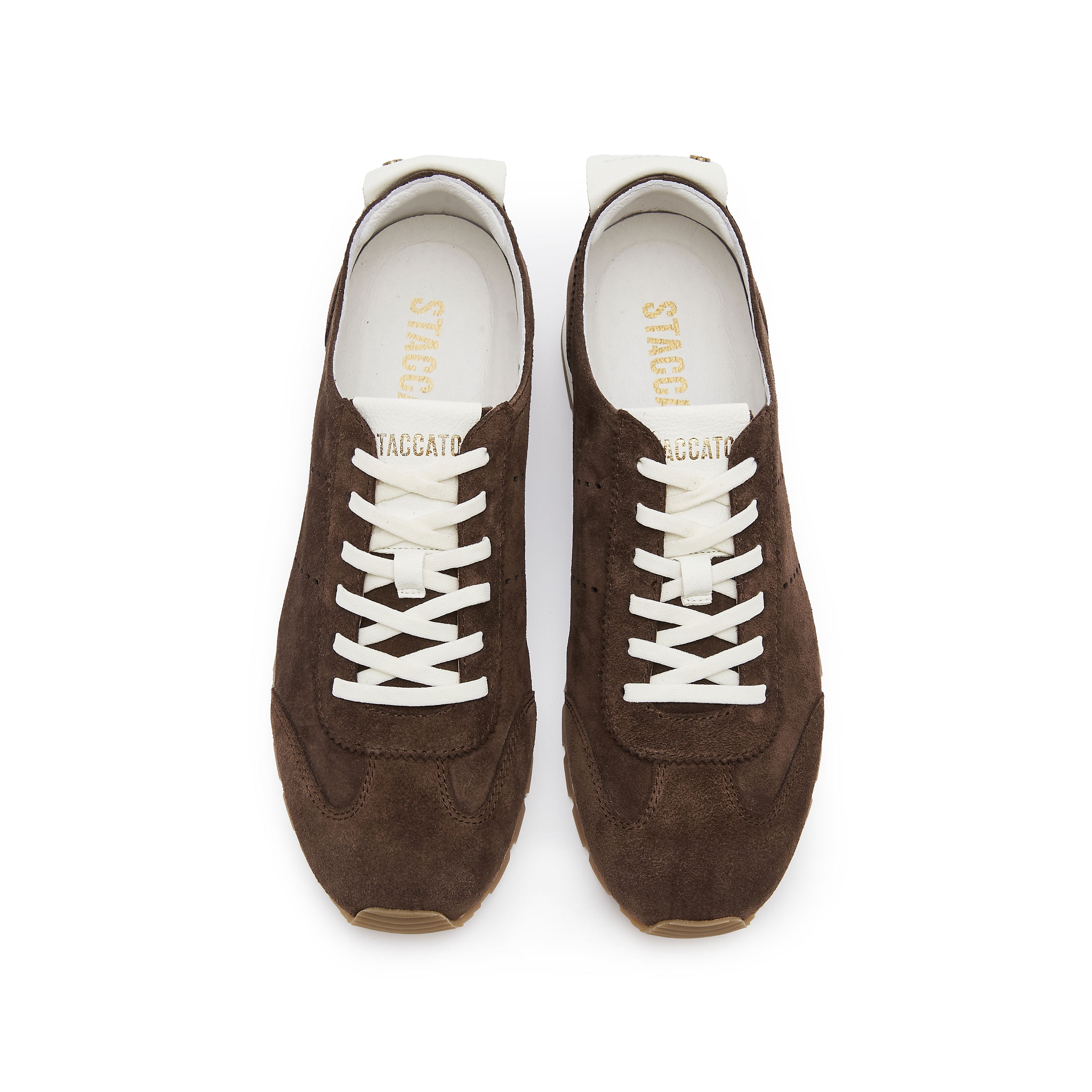 Brown Suede Slim- cut Lace-up Runner