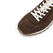 Brown Suede Slim- cut Lace-up Runner