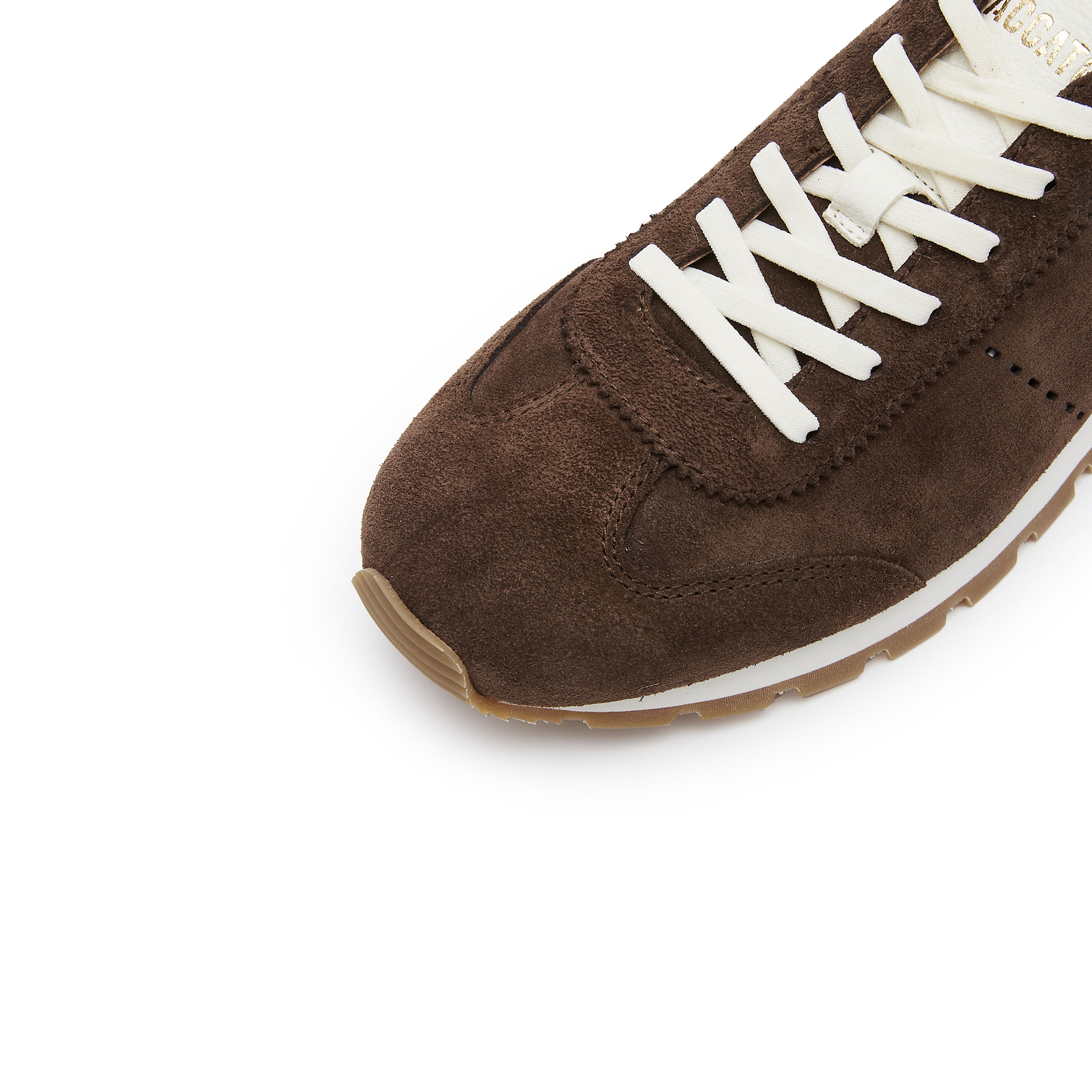 Brown Suede Slim- cut Lace-up Runner