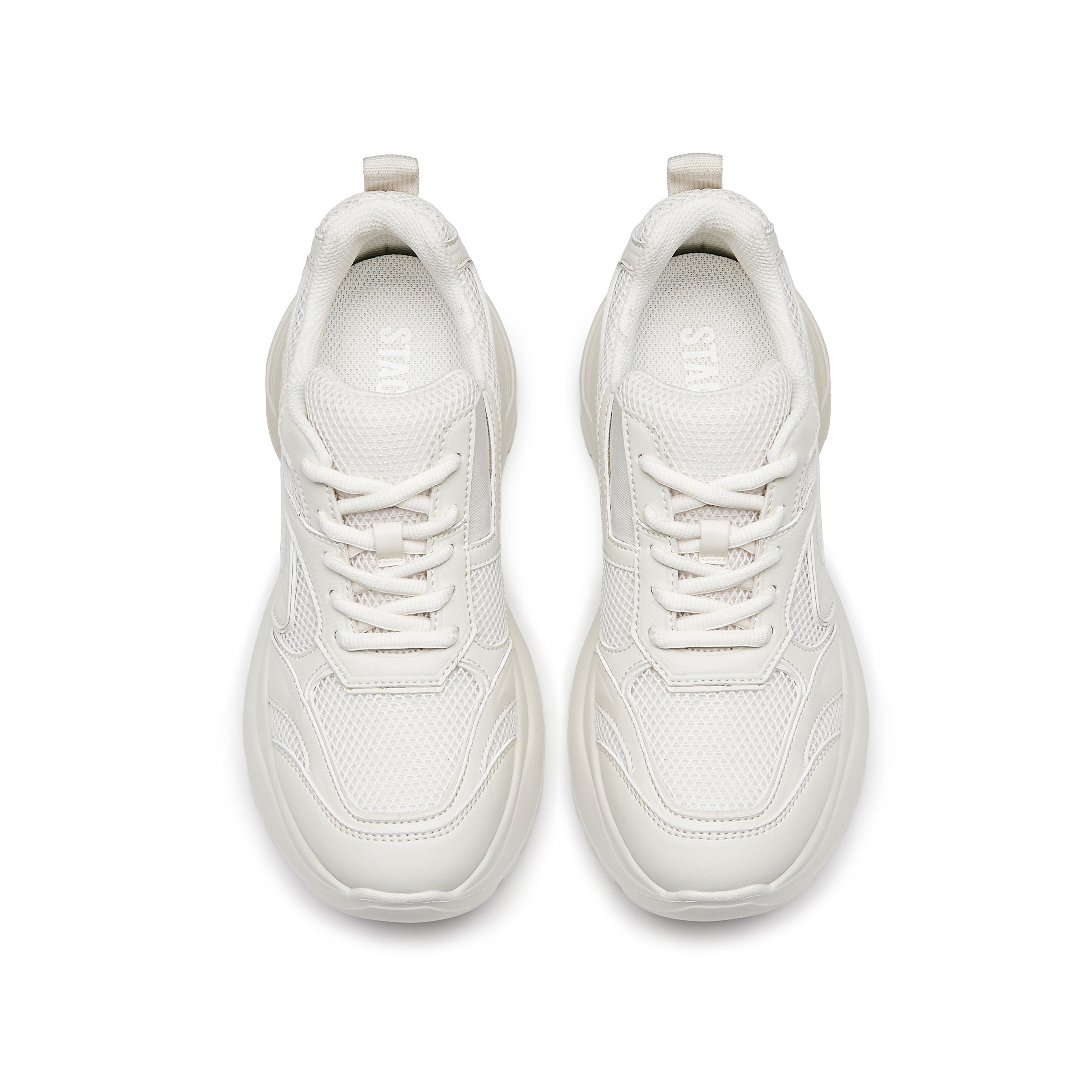 Light Beige Meshed Chunky Sneakers