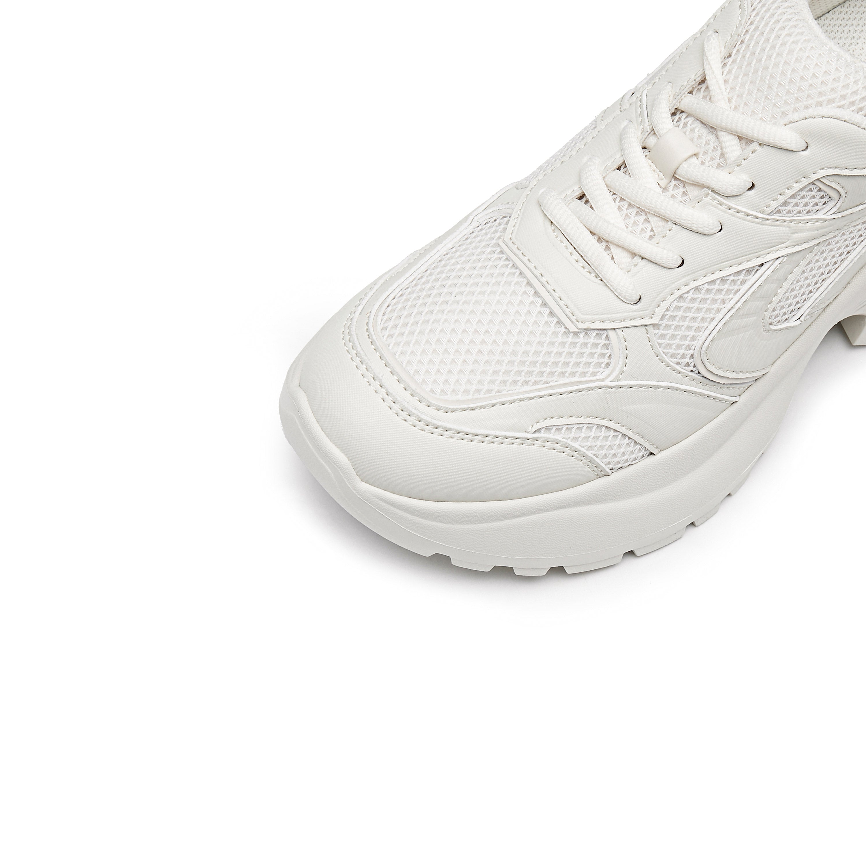 Light Beige Meshed Chunky Sneakers