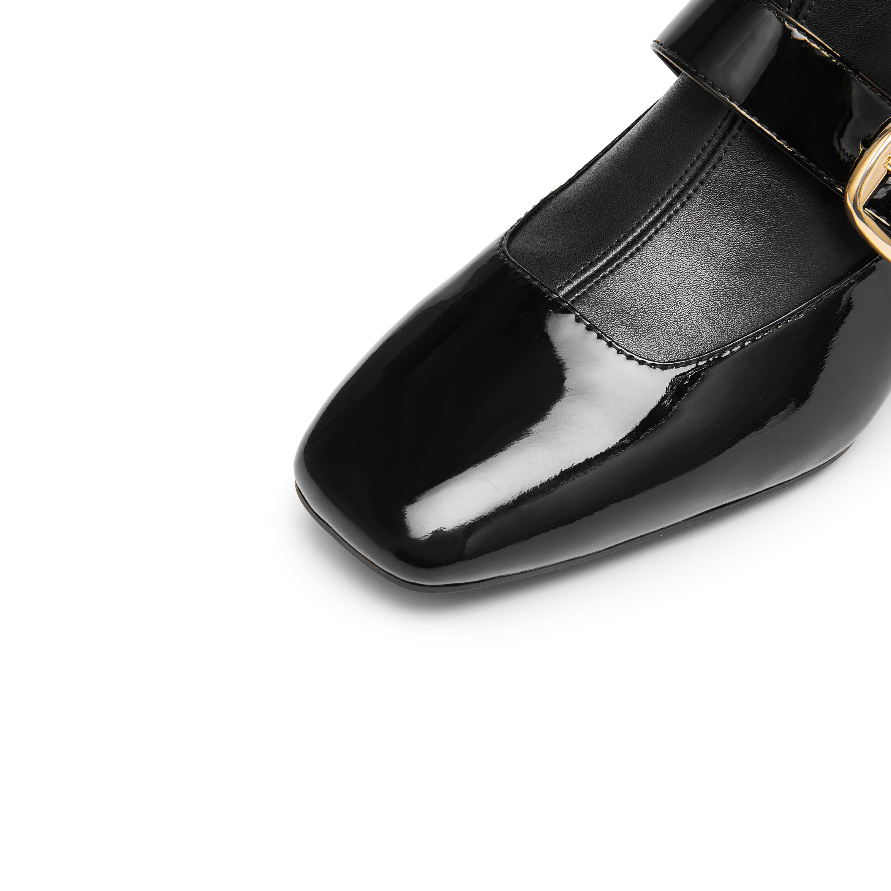 Black Golden Buckle Softy Leather Long Boots