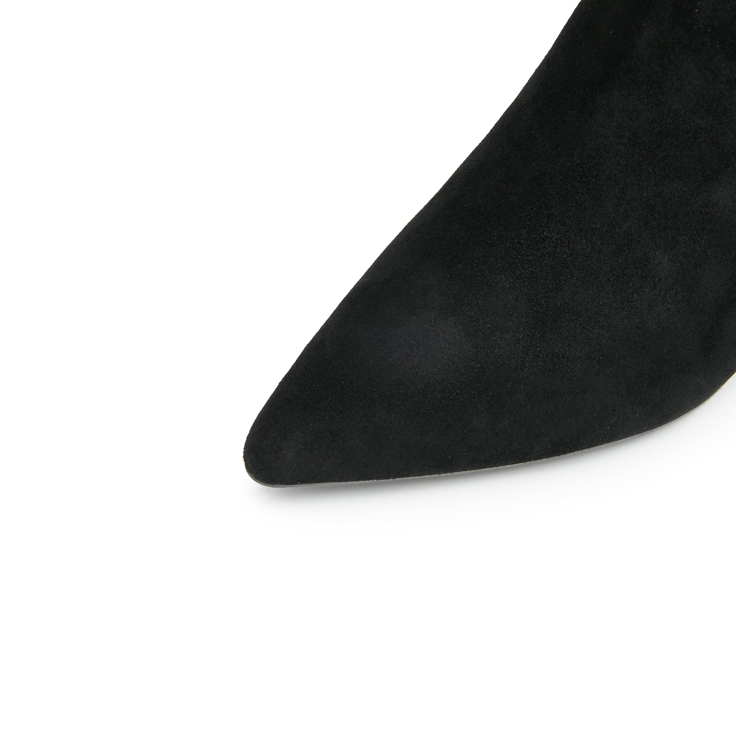 Black Pointy Suede Ankle Sock Boots