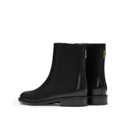 Black Leather Study Ankle Boots