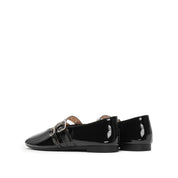 Black Patent Strappy Ballet Flats