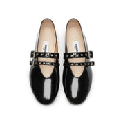 Black Patent Strappy Ballet Flats