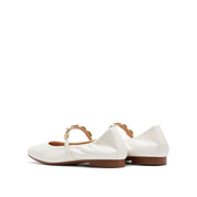 Beige Golden Charms Strap Mary Jane Flats