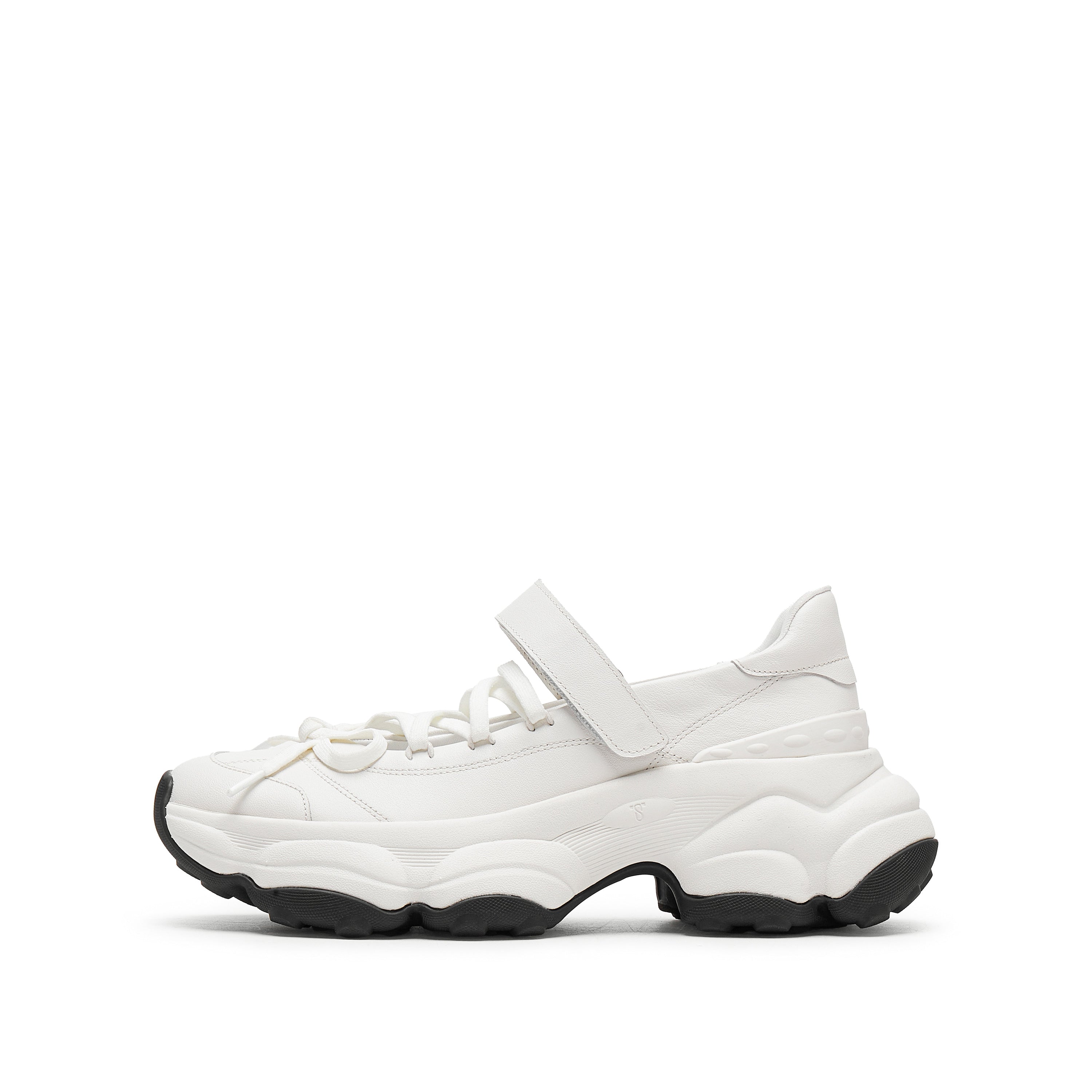 White Bow Tie Velcro Chunky Sneakers