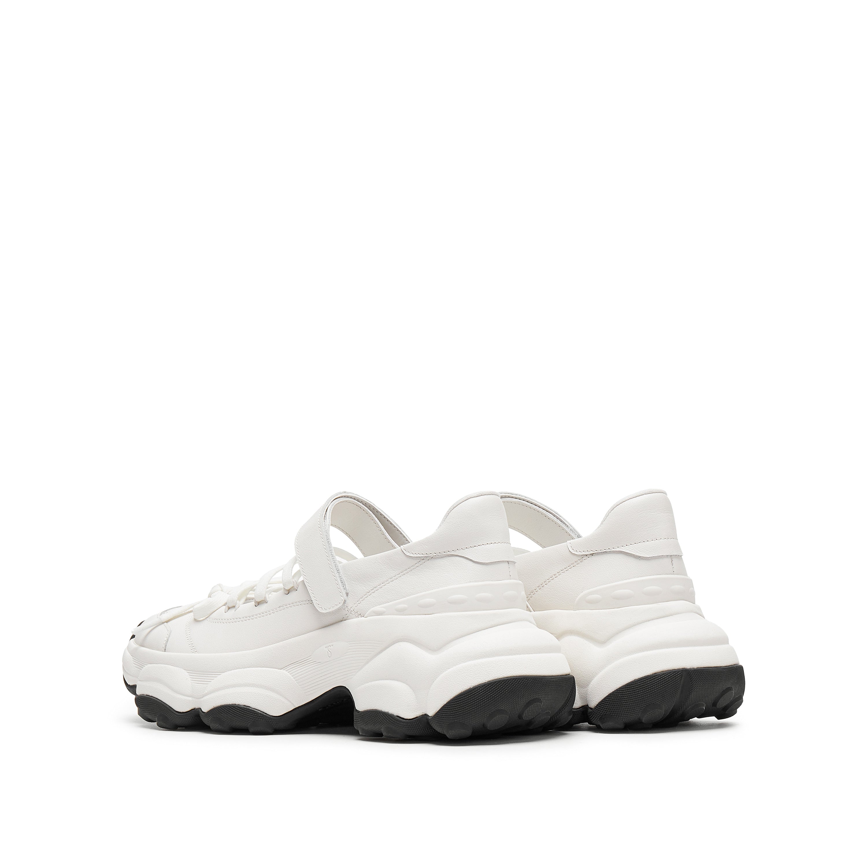 White Bow Tie Velcro Chunky Sneakers