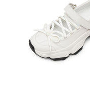 White Bow Tie Velcro Chunky Sneakers