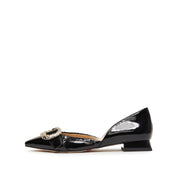 Black Patent Buckle Pointy Vintage Flats