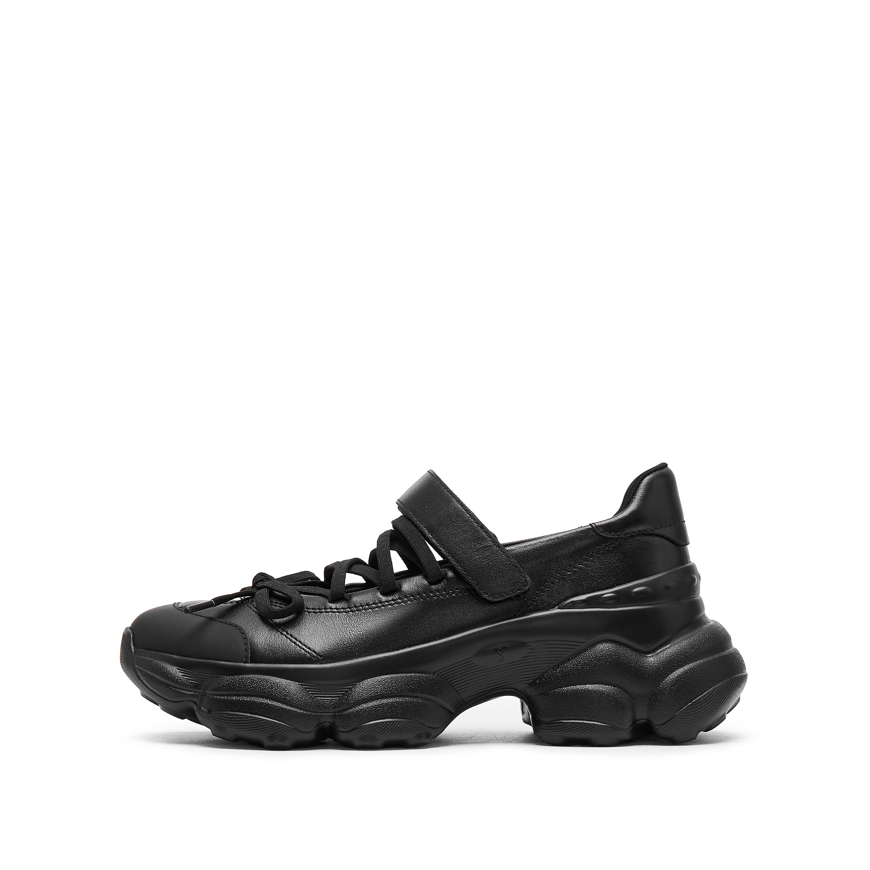 Black Bow Tie Velcro Chunky Sneakers