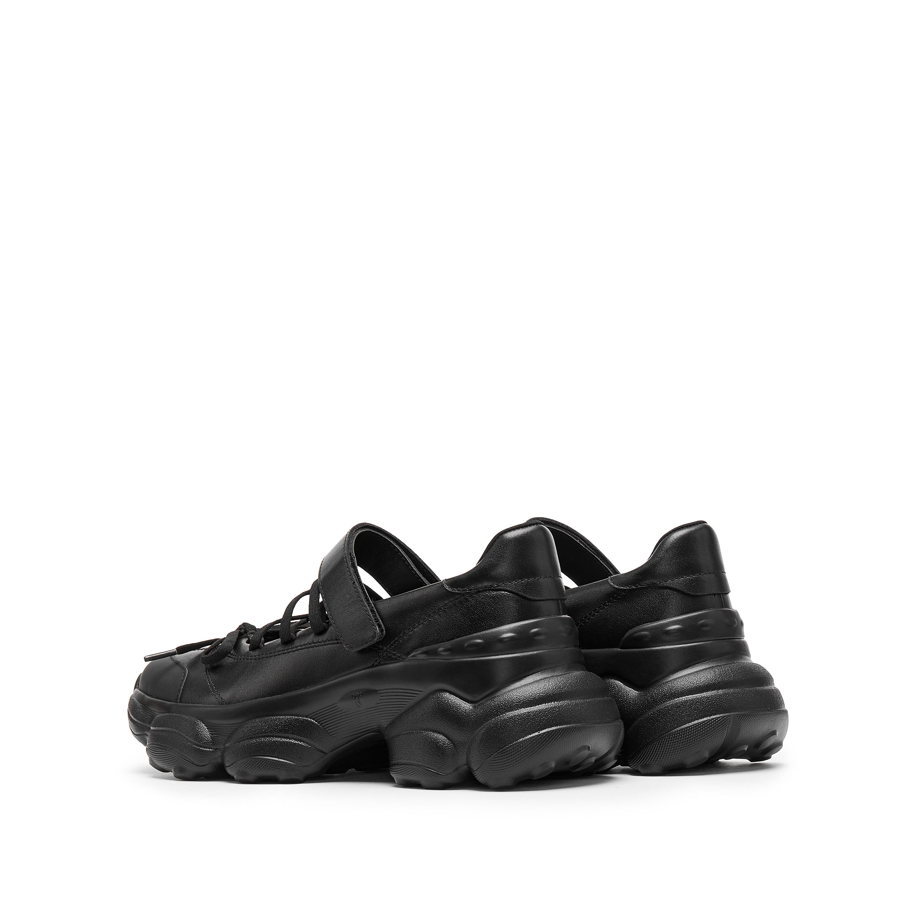 Black Bow Tie Velcro Chunky Sneakers