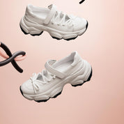 Black Bow Tie Velcro Chunky Sneakers