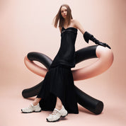 Black Bow Tie Velcro Chunky Sneakers