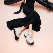 Black Bow Tie Velcro Chunky Sneakers