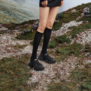 Black Bow Tie Velcro Chunky Sneakers