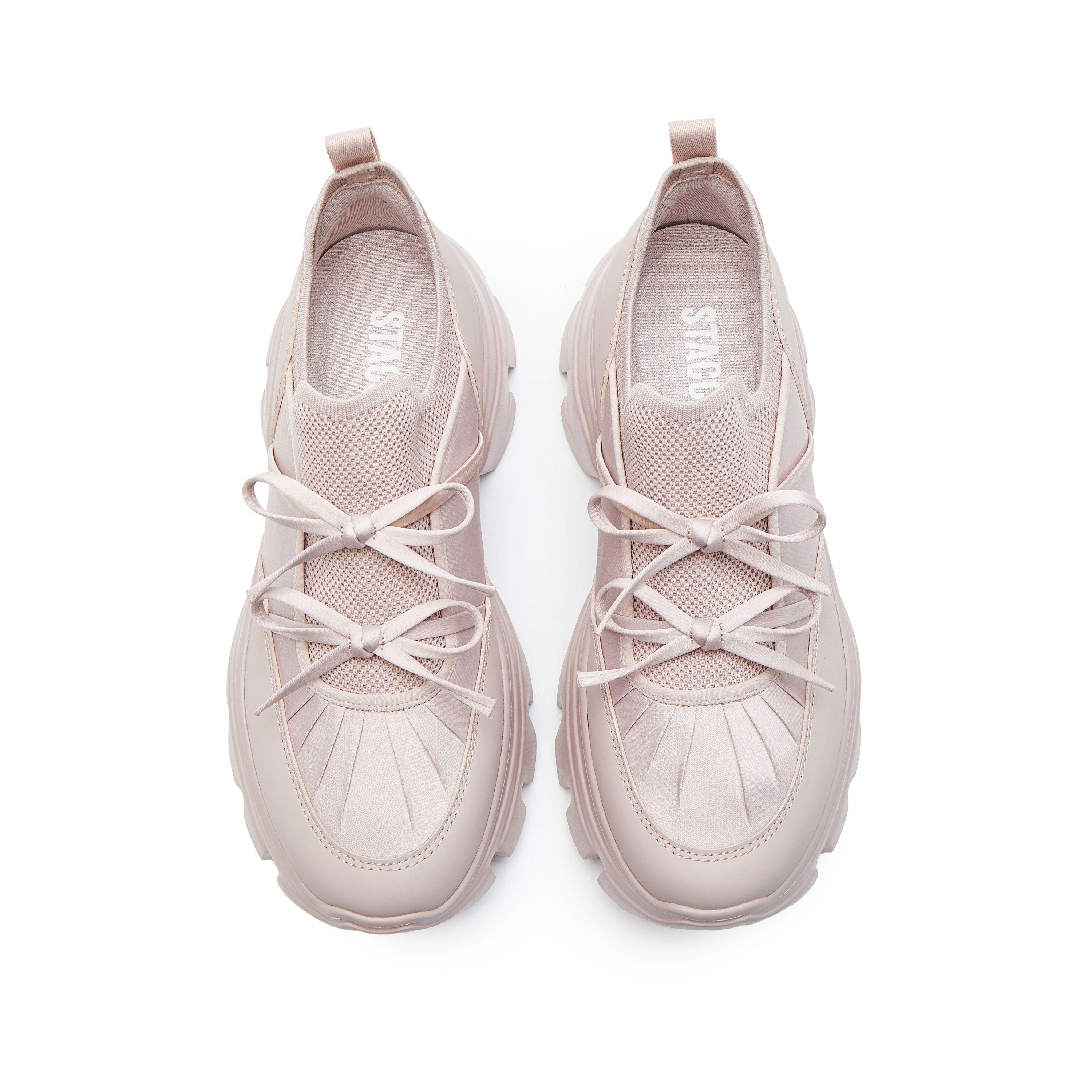 Pastel Bows Satin Chunky Sneakers