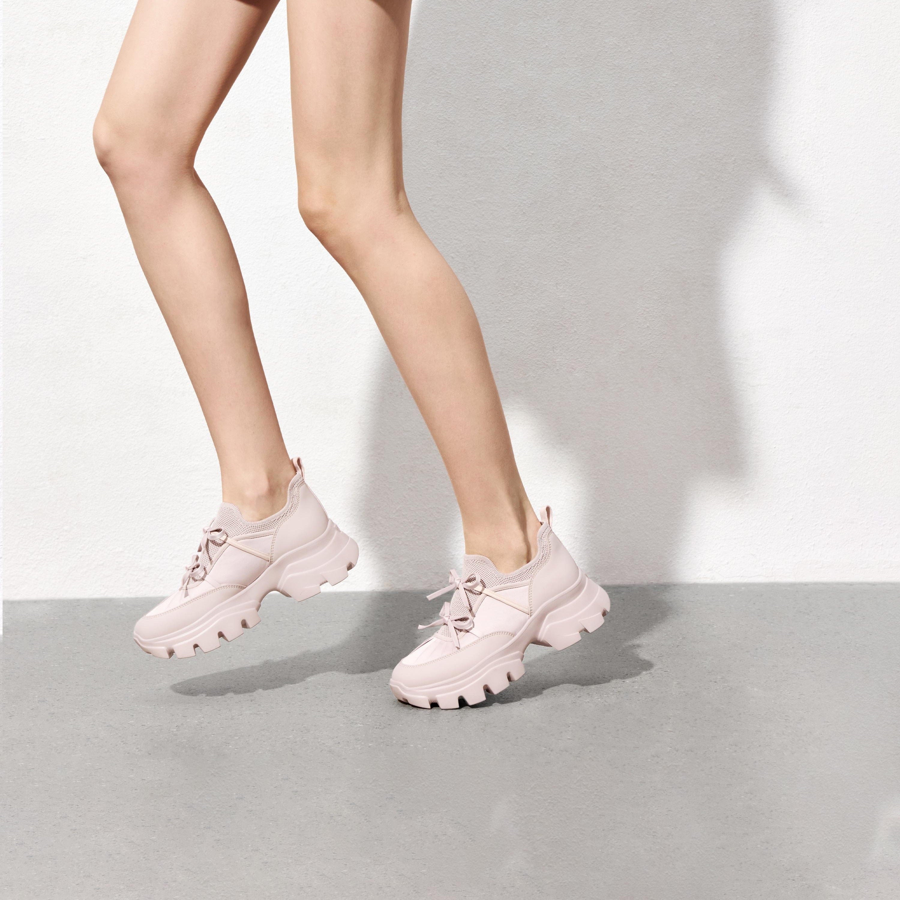 Pastel Bows Satin Chunky Sneakers