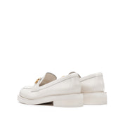 Beige Signature Charms Leather Loafers