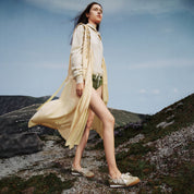 Gold Patch Leather Ballerina Trainers