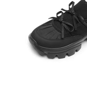 Black Bows Satin Chunky Sneakers