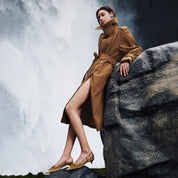 Brown Bow Raffia-embellished Pumps