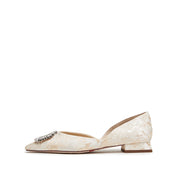 Crystal Buckle Jacquard Pointed Flats