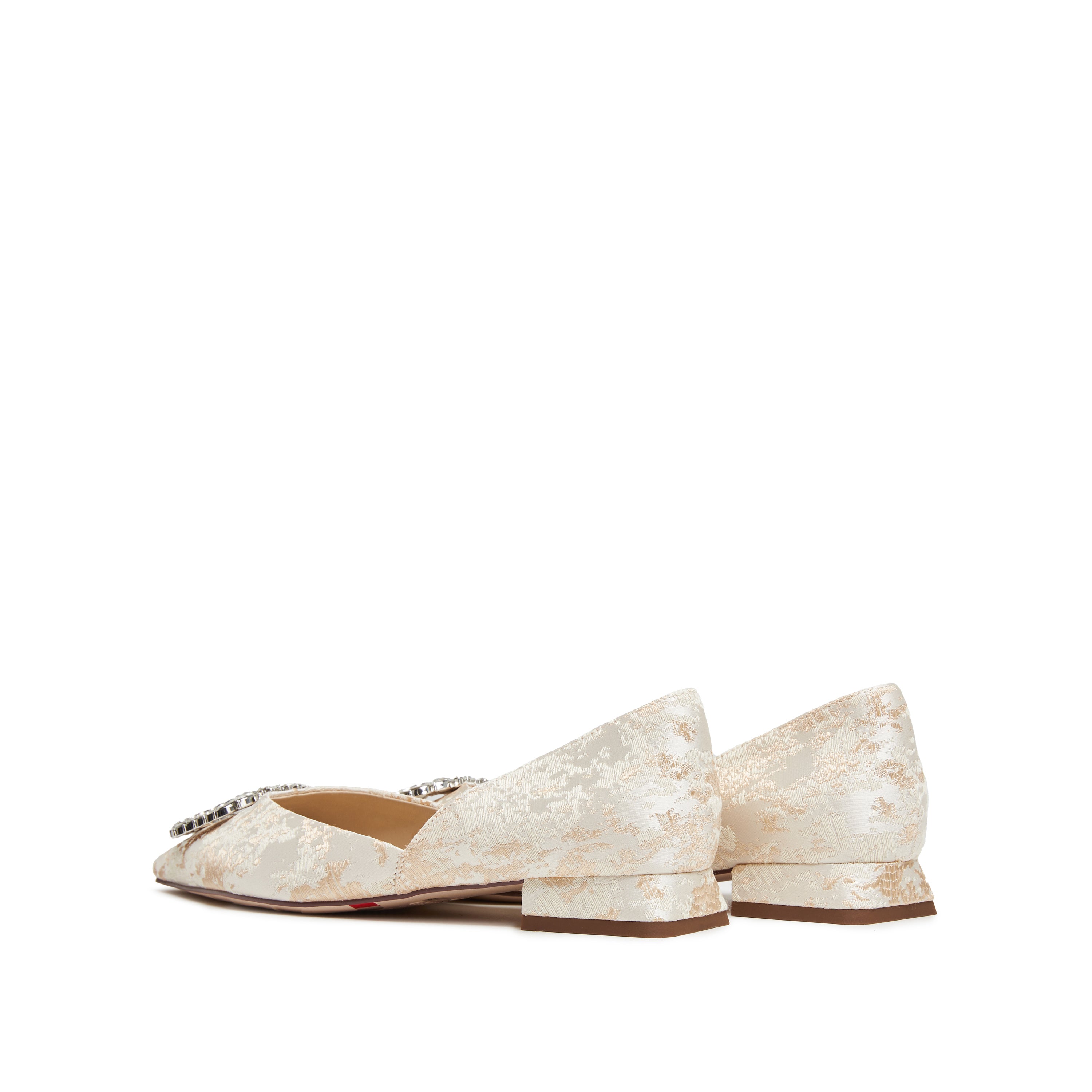 Crystal Buckle Jacquard Pointed Flats