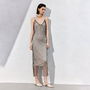 Crystal Buckle Jacquard Pointed Flats