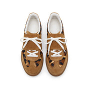 Leopard Lace-Up Detachable Tongue Sneakers