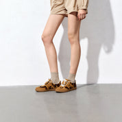 Leopard Lace-Up Detachable Tongue Sneakers