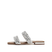Crystal-Woven Strappy Sandals
