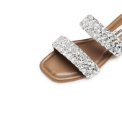 Crystal-Woven Strappy Sandals