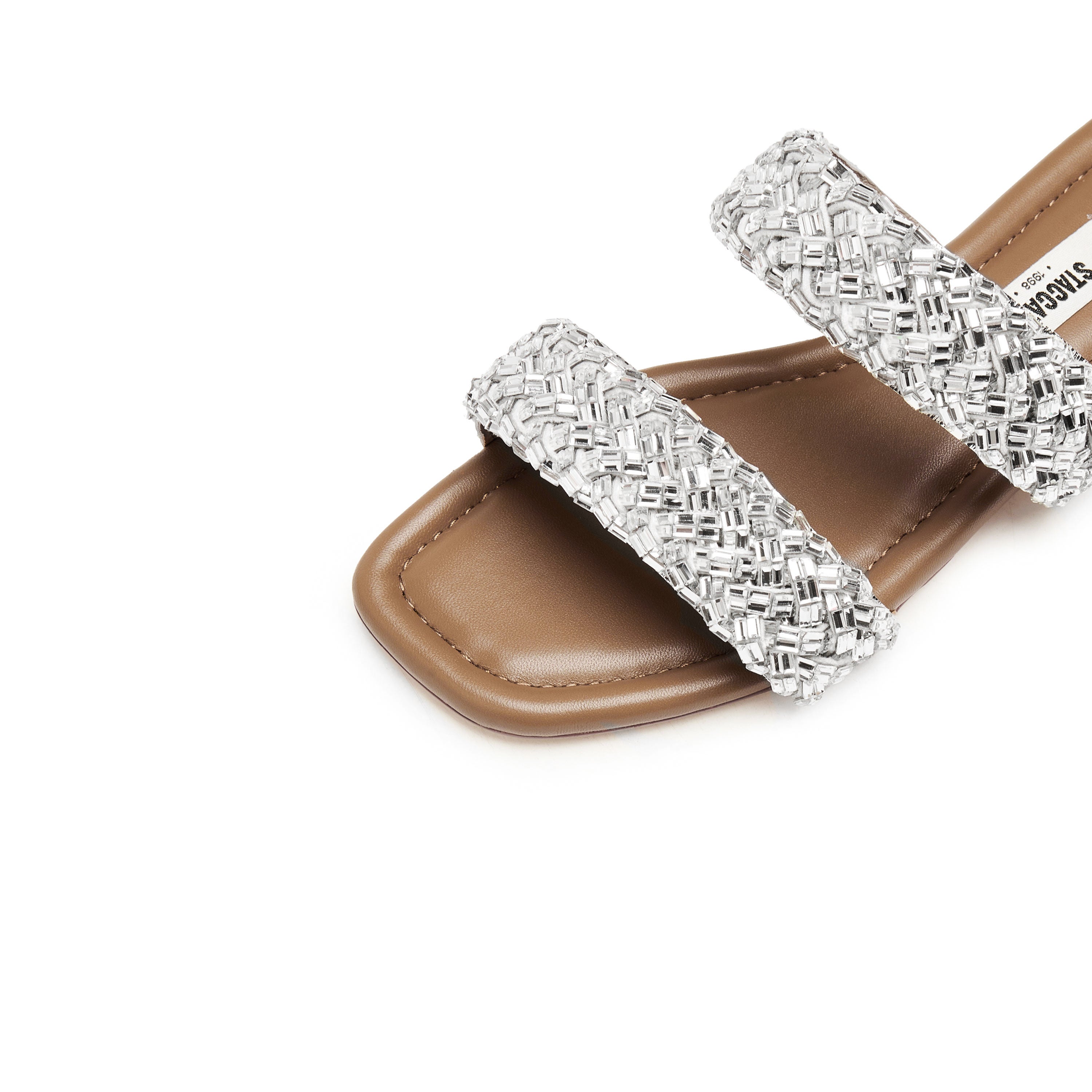 Crystal-Woven Strappy Sandals