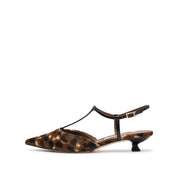 Leopard Strap Pointy Pumps