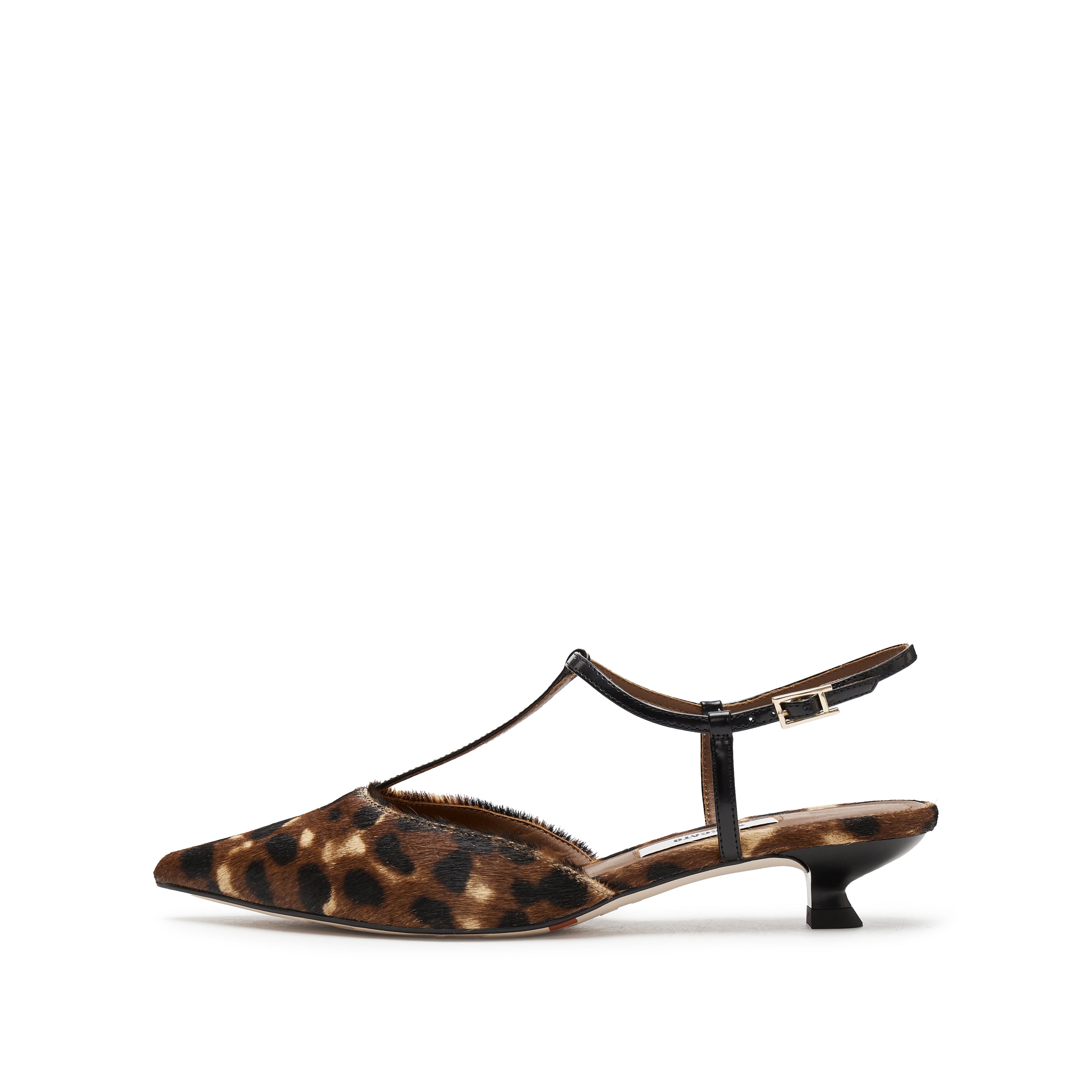 Leopard Strap Pointy Pumps
