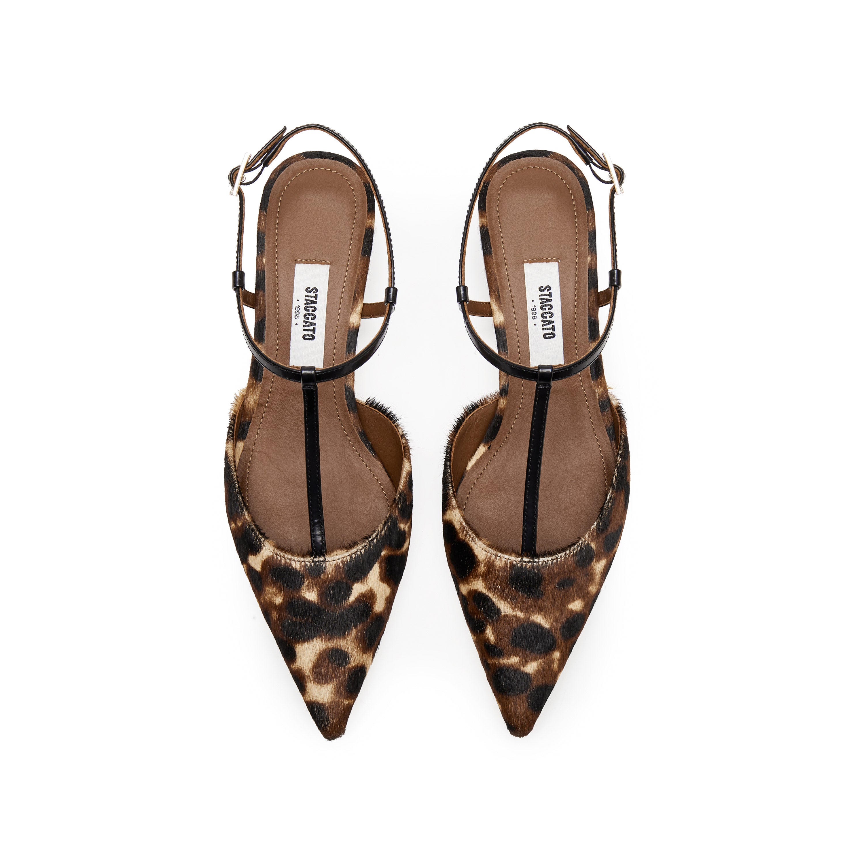Leopard Strap Pointy Pumps