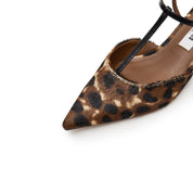 Leopard Strap Pointy Pumps