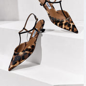 Leopard Strap Pointy Pumps