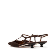 Brown Suede Strap Pointy Pumps