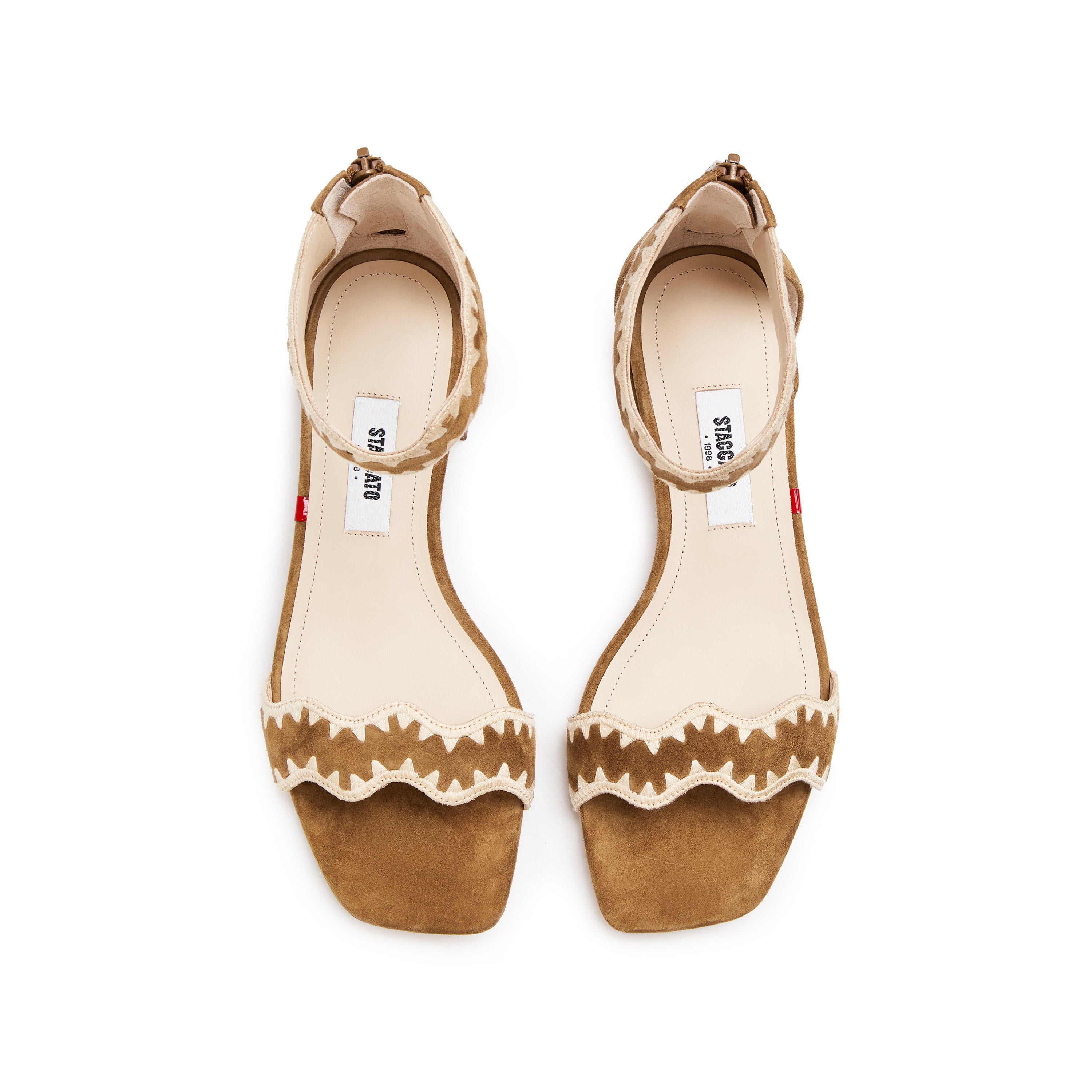 Brown Suede Ankle Strap Heeled Sandals