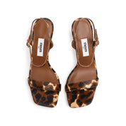Leopard Strap Suede Heel Sandals