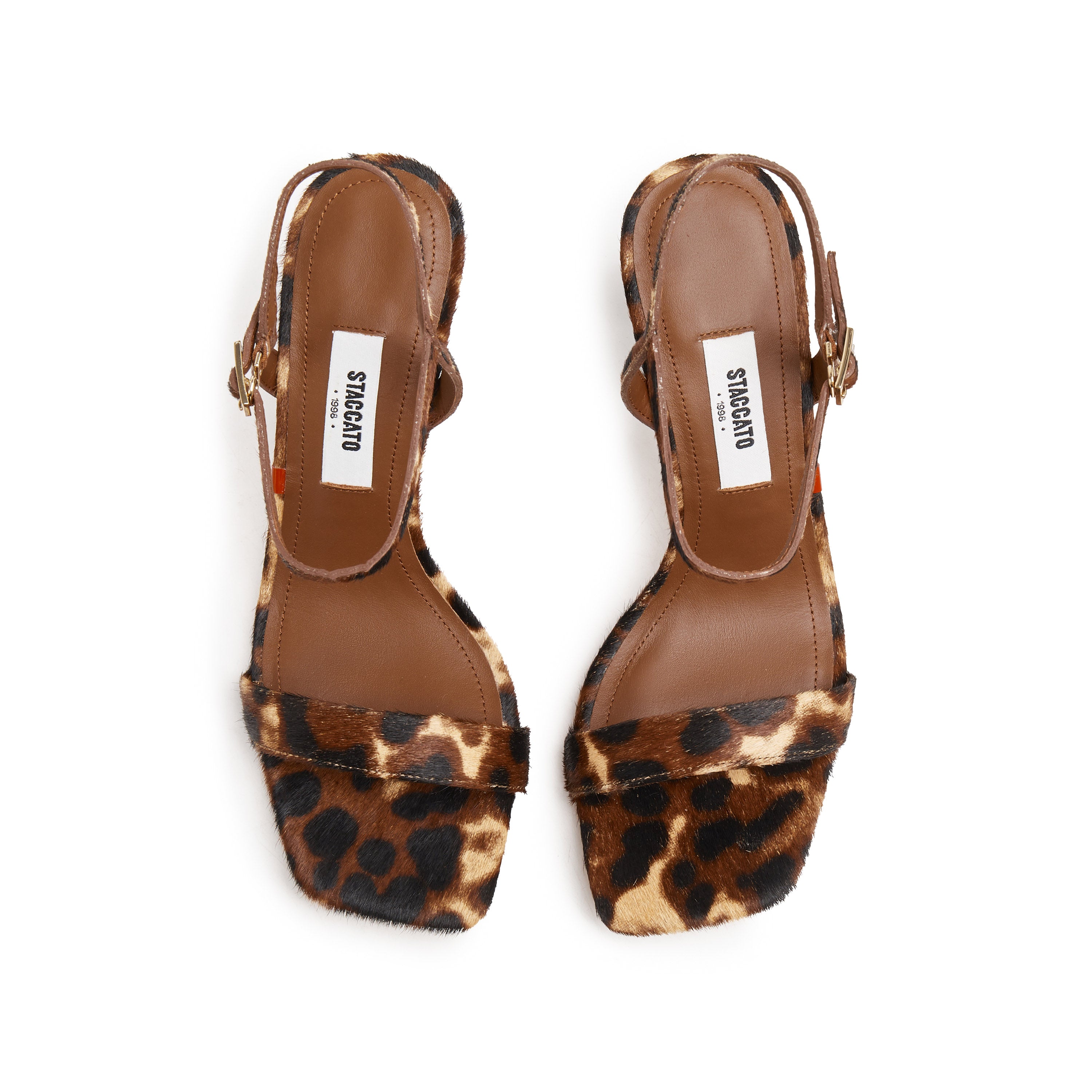 Leopard Strap Suede Heel Sandals
