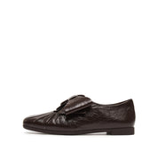 Espresso Waxy Bow Ballerina Flats