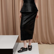 Black Waxy Bow Ballerina Flats