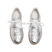 Slivery Lace-Up Detachable Tongue Sneakers