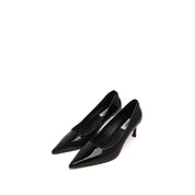 Black Patent Pointed Heeled Pumps