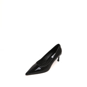 Black Patent Pointed Heeled Pumps